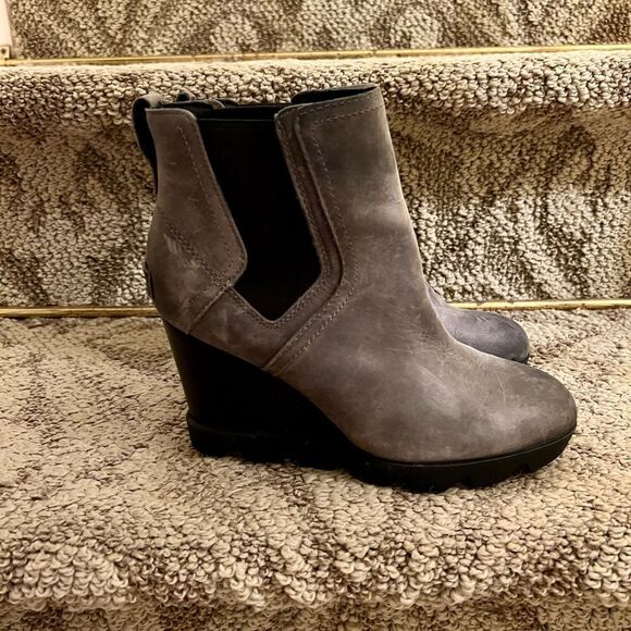 EEUC Sorel Joan Uptown Chelsea Bootie Boots in Quarry Gray Size 6 Medium - Picture 3 of 8